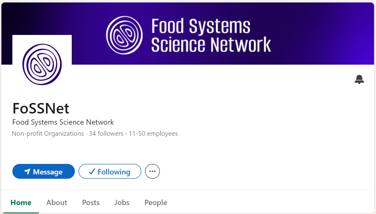 Follow FoSSNet on LinkedIn to keep up with food systems science