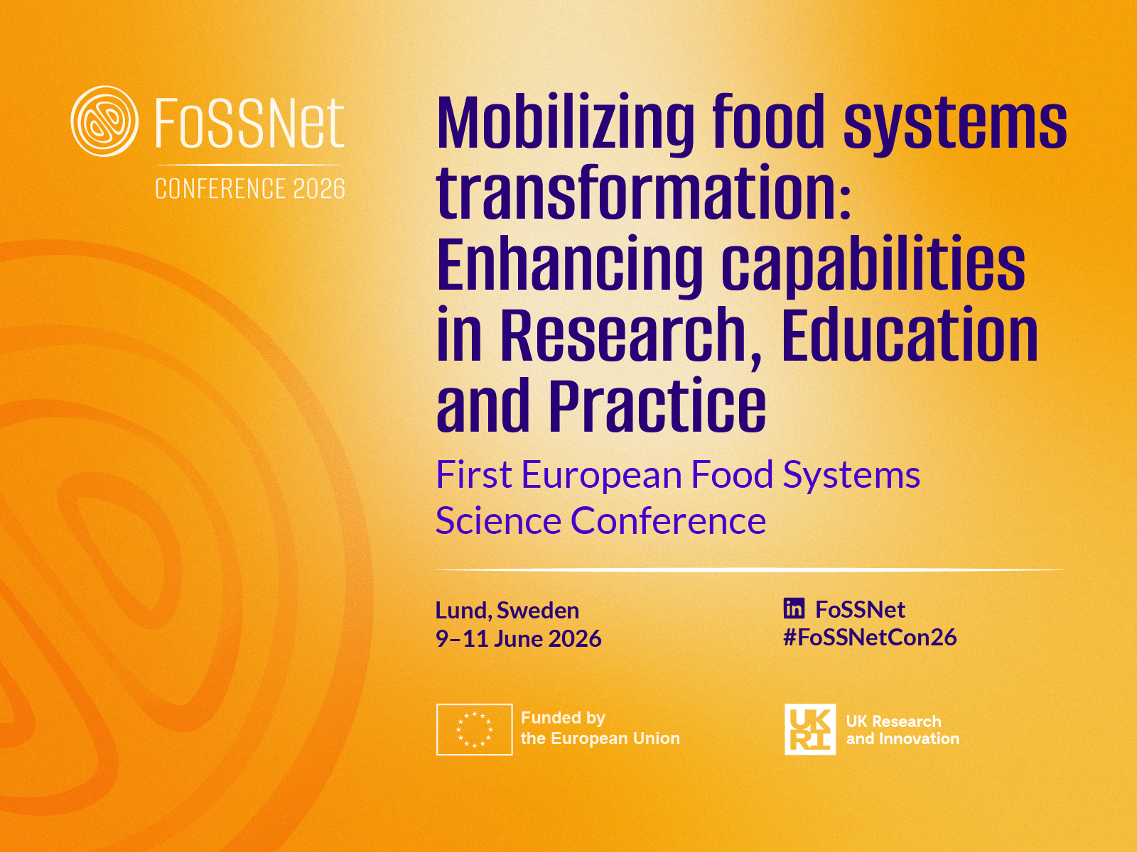 FoSSNet Lund 2026 – Second European Food Systems Science Conference